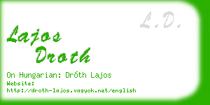 lajos droth business card